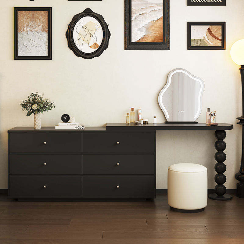 Modern French Retro Integrated Dressing Table Extendable Bedroom Corner Bed with Light for Hotel or Living Room