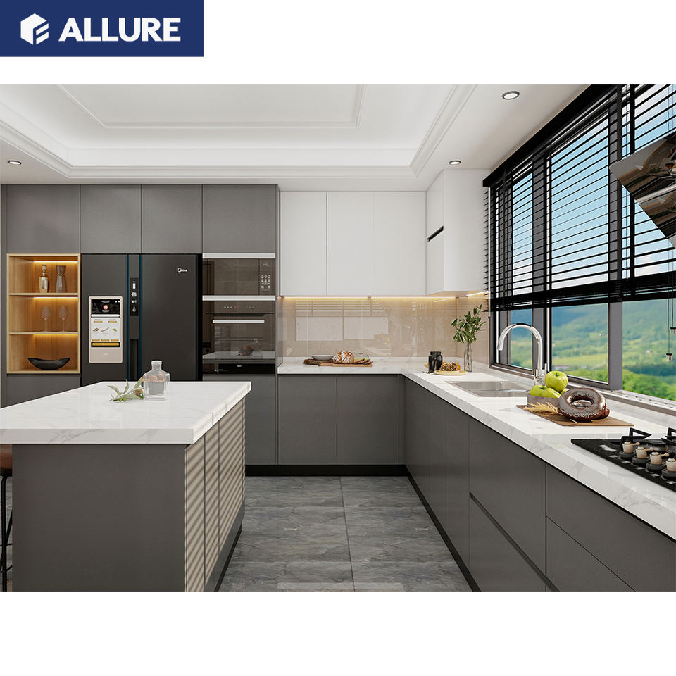 Allure American Pantri Wood Supplier Diy Cupboard Island Table Smart Furniture Modular Mini Unit Design Kitchens Cabinets Model