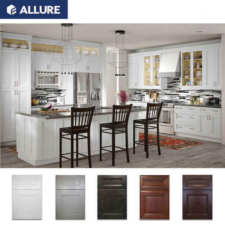 Allure China Sale Set Solid Wood Used Modern Cheap Kitchen Cabinets Price Handle