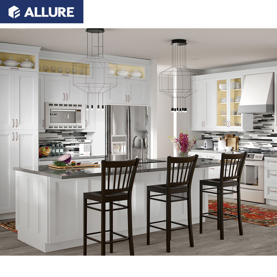 Allure China Sale Set Solid Wood Used Modern Cheap Kitchen Cabinets Price Handle