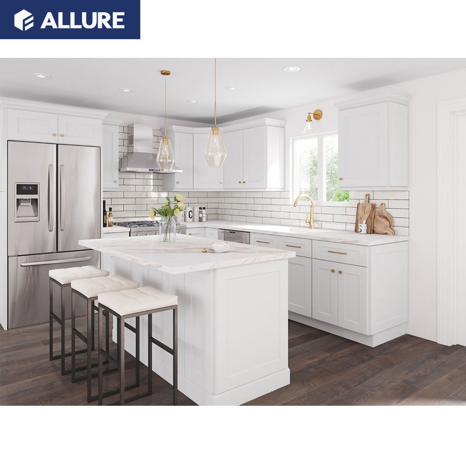 Allure China Sale Set Solid Wood Used Modern Cheap Kitchen Cabinets Price Handle