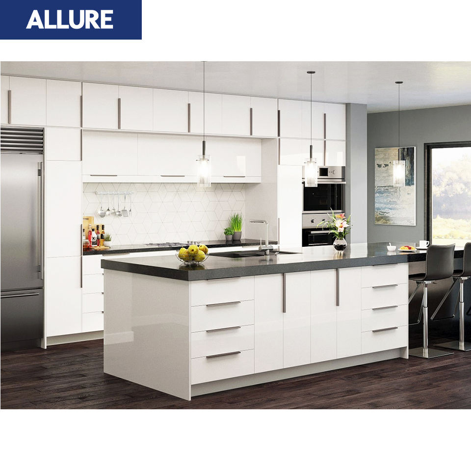 Allure Latest Interior Design Open Modern Style Waterproof Ckitchen Kechin Cabinet Villa Acrylic
