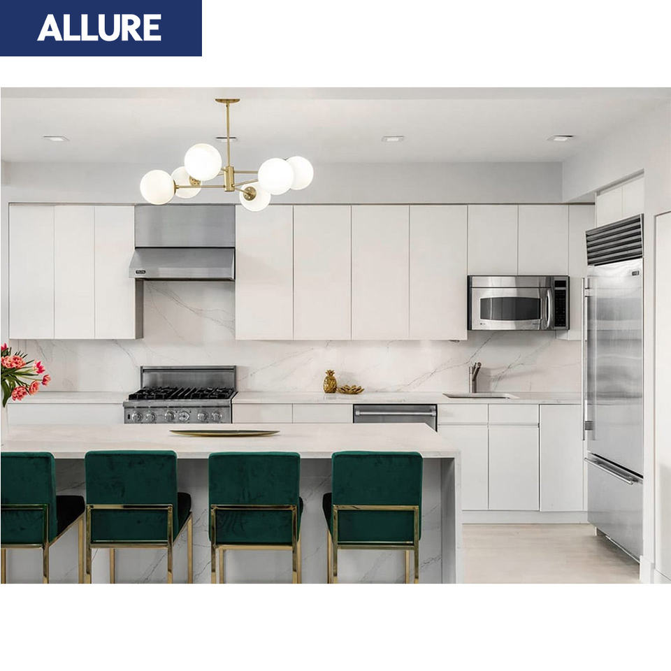 Allure Latest Interior Design Open Modern Style Waterproof Ckitchen Kechin Cabinet Villa Acrylic
