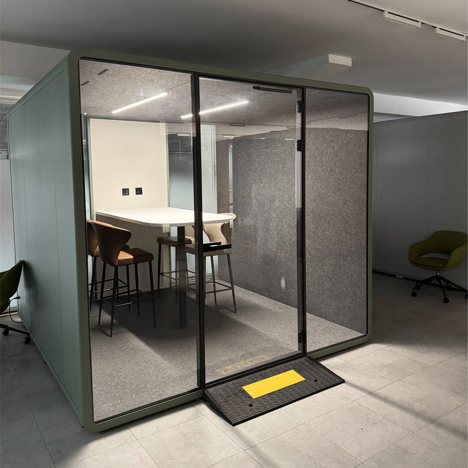 Professional Factory Modular Soundproof Portable Mobile Office Phone Booth Noise Isolation Cabin 1-4 Person