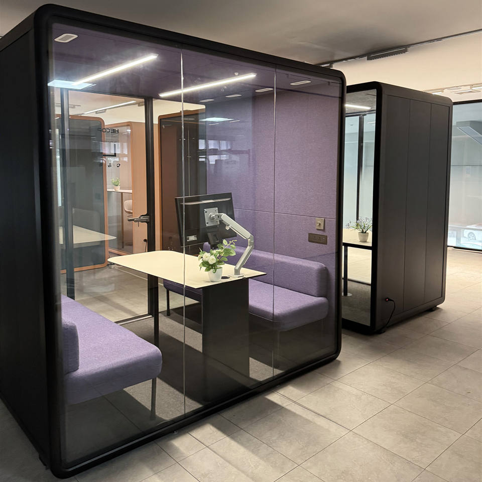 Professional Factory Modular Soundproof Portable Mobile Office Phone Booth Noise Isolation Cabin 1-4 Person
