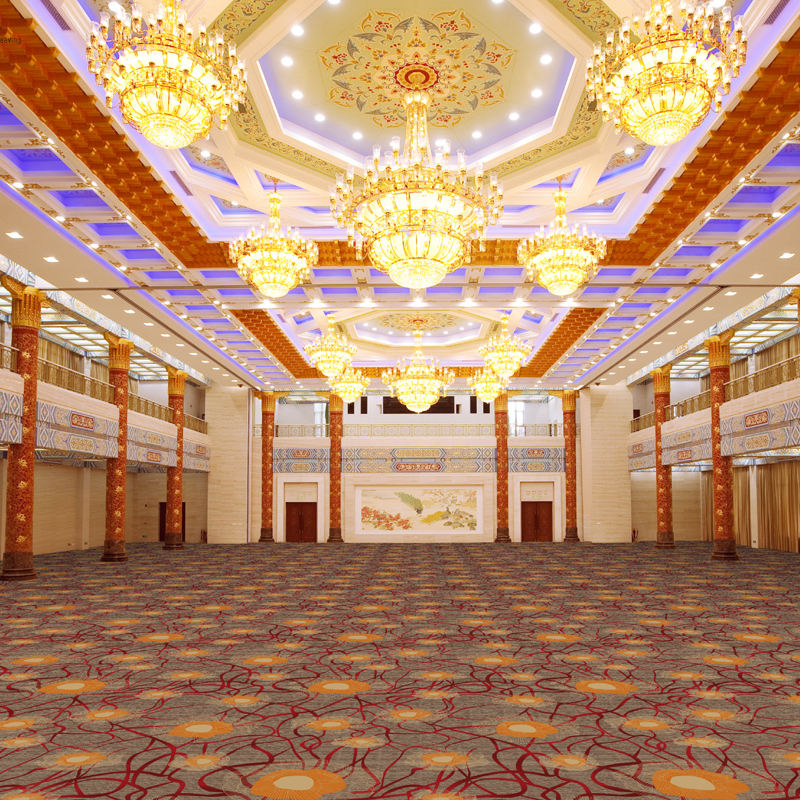 Carpet Factory Nylon Printed Pattern Carpet Fireproof Banquet Room Hotel Custom Woven Printed Nordic Carpet