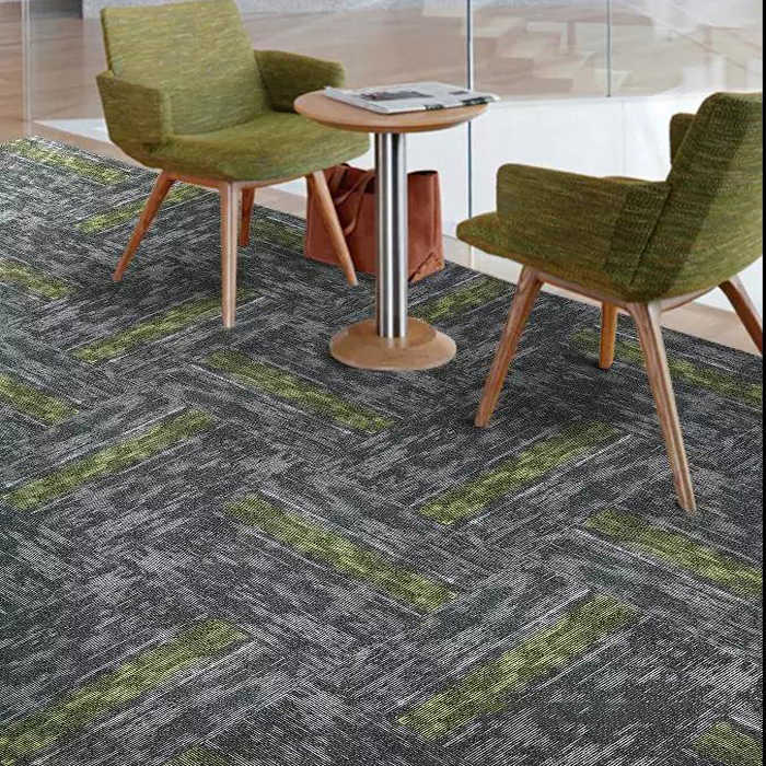 High Quality Modern Pattern Bitumen/PVC Backing Soundproof Washable Square Office Room Commercial Carpet Tiles 50x50