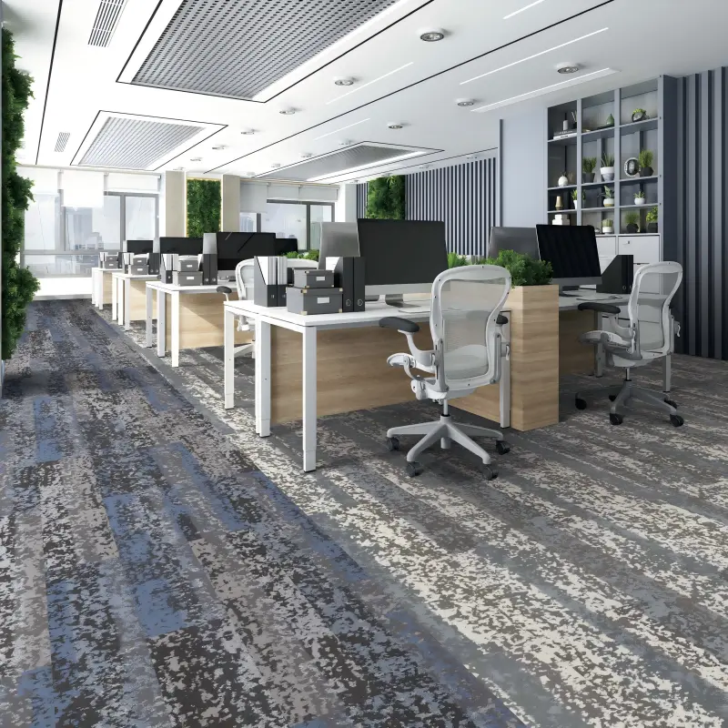Luxury Hotel Office Carpet Tile 50x50 Flooring PP Nylon Jacquard Commercial Office Carpet Tiles PVC Floor Square Carpet Tile