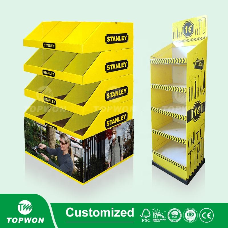 High Quality Corrugated Hardware Electric Drill Display Stand Cardboard Pop up Display Stand Tools Display Rack