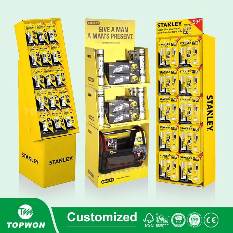 High Quality Corrugated Hardware Electric Drill Display Stand Cardboard Pop up Display Stand Tools Display Rack