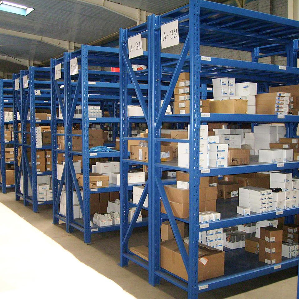 4 Layers Blue or White Standard Size Light Duty Rack for Warehouse Storage