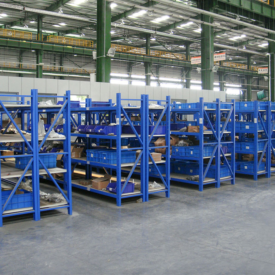4 Layers Blue or White Standard Size Light Duty Rack for Warehouse Storage